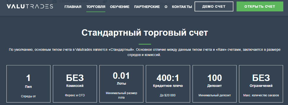 valutrades счет