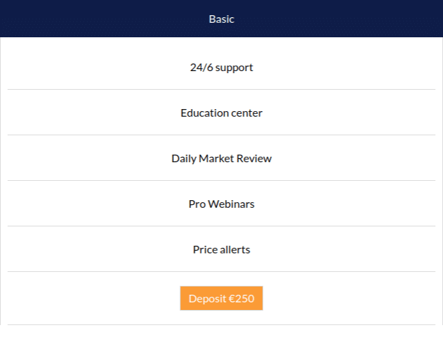 VivoTrader review includes description of account types