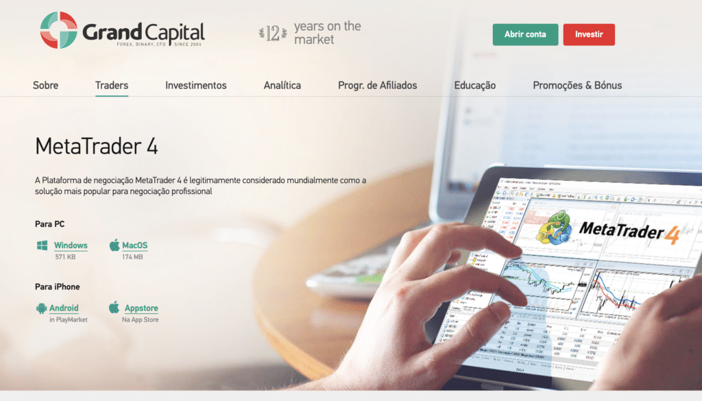 Plataformas oferecidas pela Grand capital