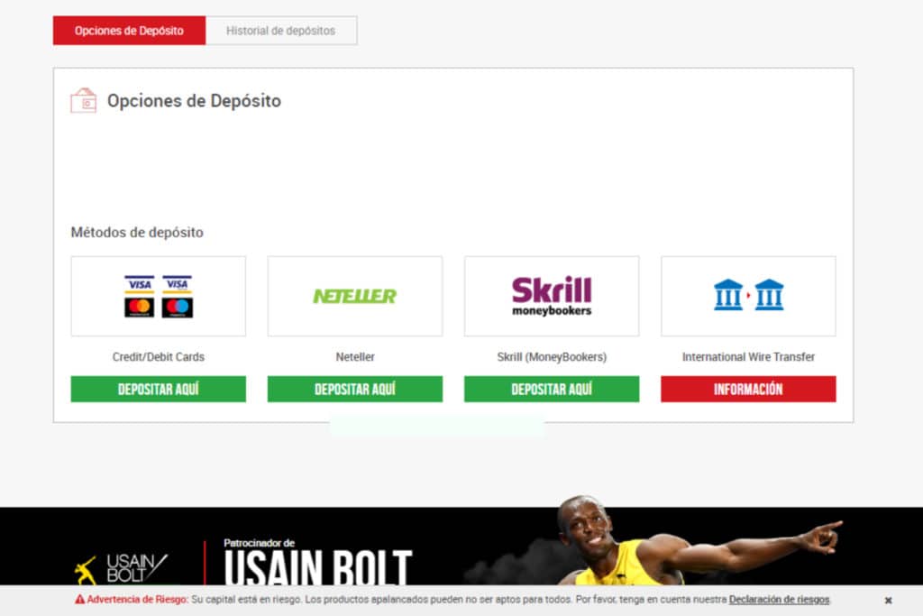 depositos en Reseña XM broker