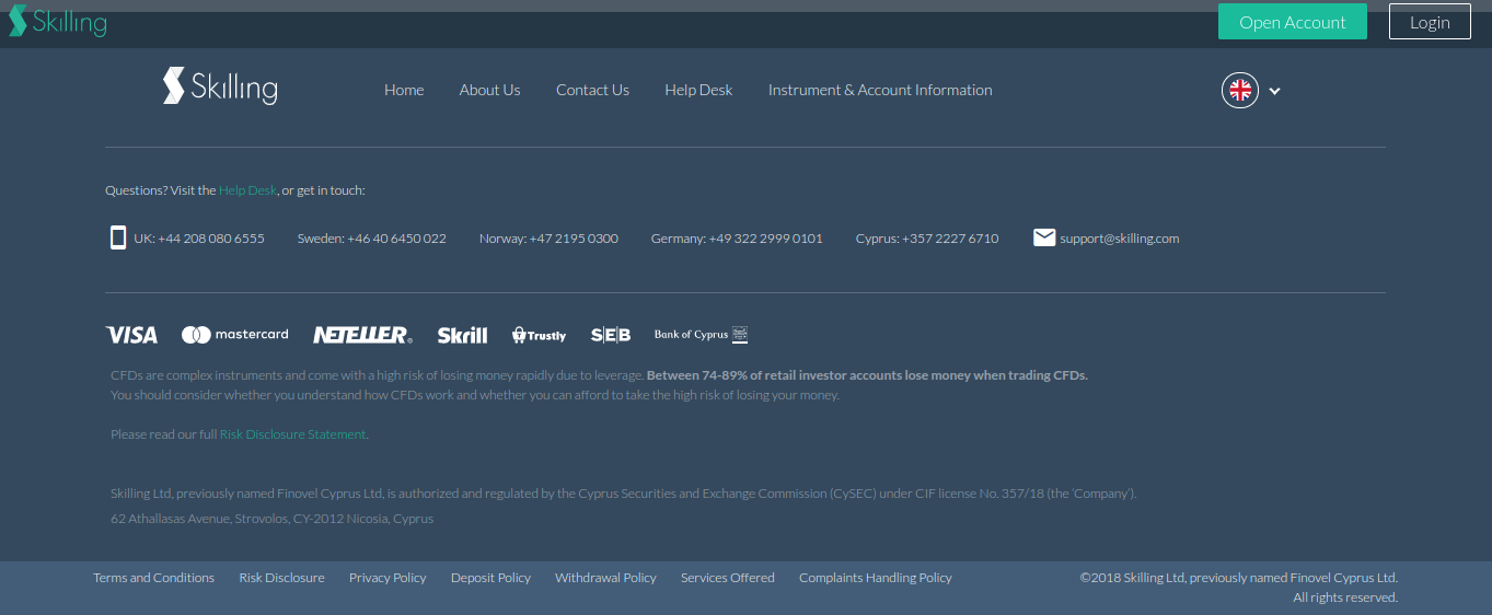 Skilling Forex broker