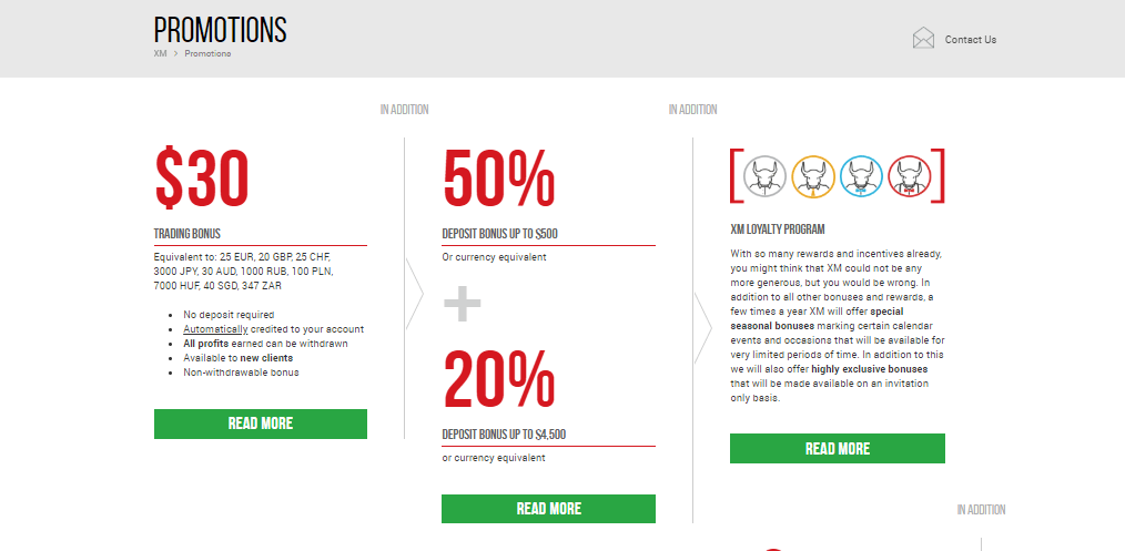 xm bonus programs