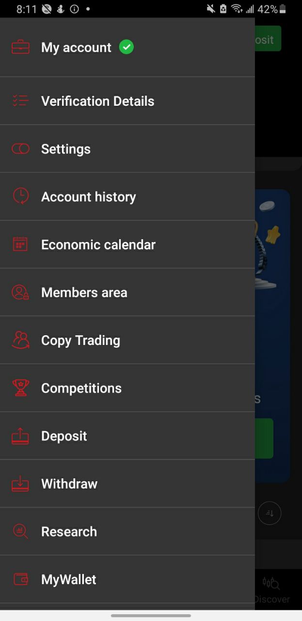 menu xm trading point